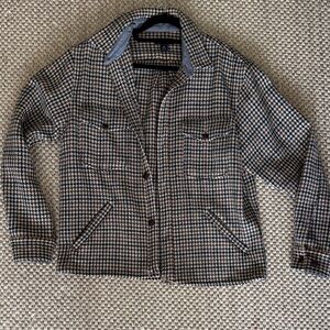 Lands' End Men's Houndstooth Jacket in Navy, Brown, Cream